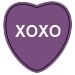 Valentines Day heart purple xoxo