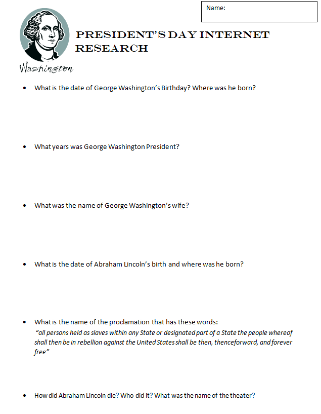 President's day research activity