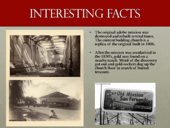California Missions PowerPoint Interesting Facts