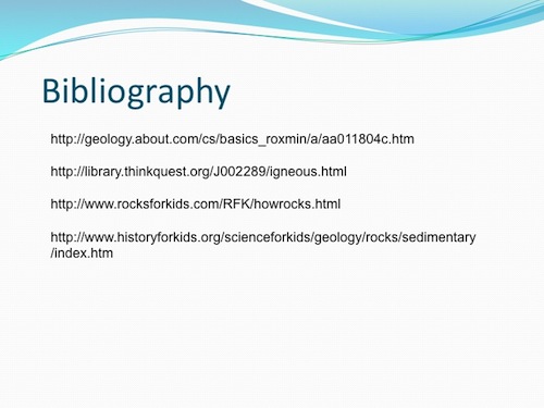 PowerPoint Bibliography slide.