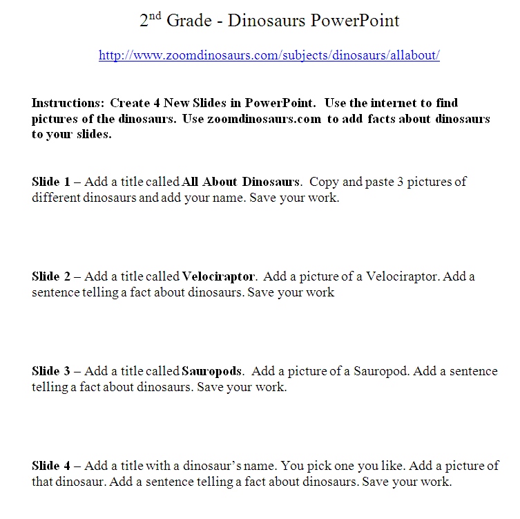 Dinosaurs-PowerPoint-Handout
