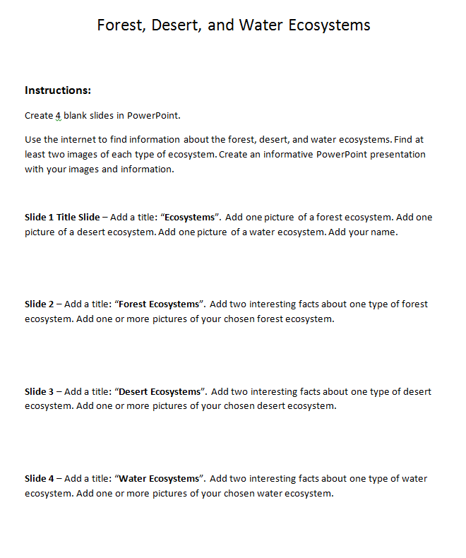 ecosystem student handout