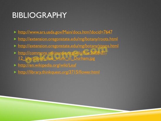 Plant Parts Bibliography