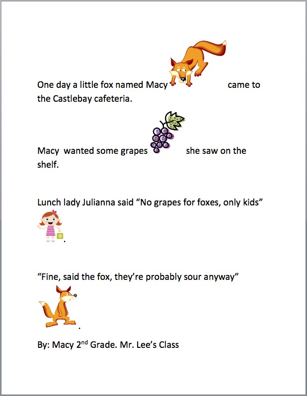 The Fox and The Grapes Writing Activity.