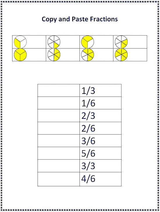 Copy and Paste Fractions