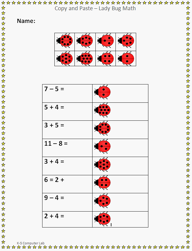Copy and Paste - Lady Bug Math