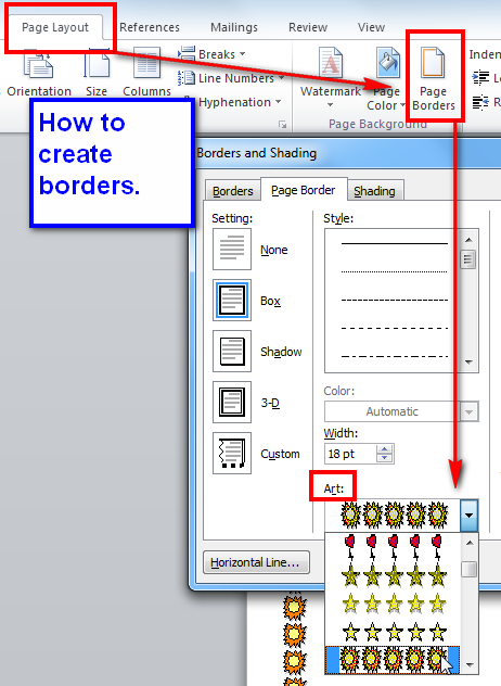Creating Page Borders in Word