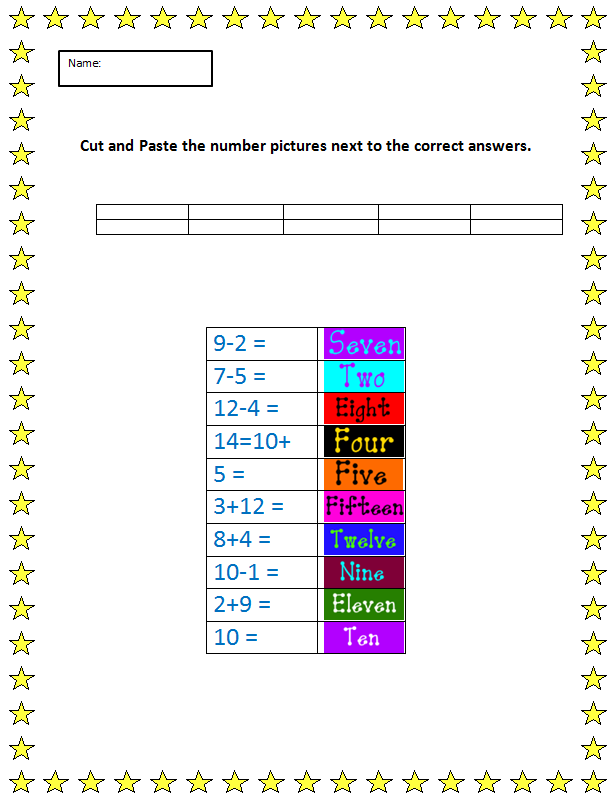 cut and paste with numbers example