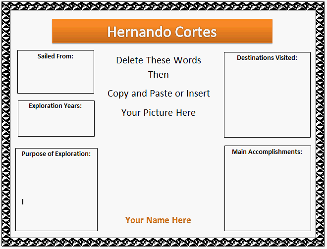 Hernando Cortez Poster Template 1
