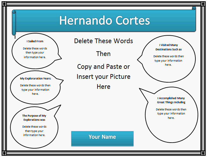 Hernando Cortes Poster Template 2
