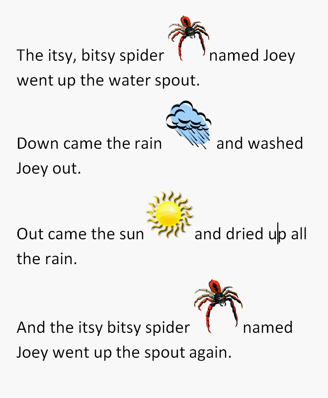 First Grade Writing Lesson - Itsy Bitsy Spider