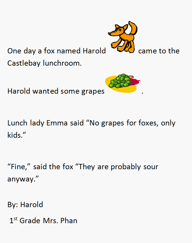 Fox and Grapes Writing Practice