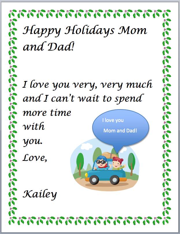 Happy Holidays Letter