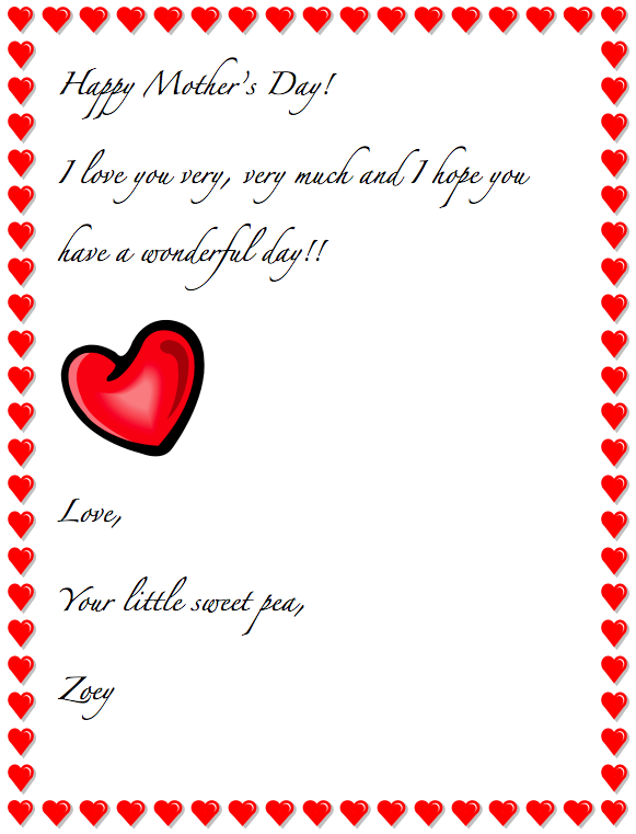 Happy Mother's Day Letter 2nd Grade