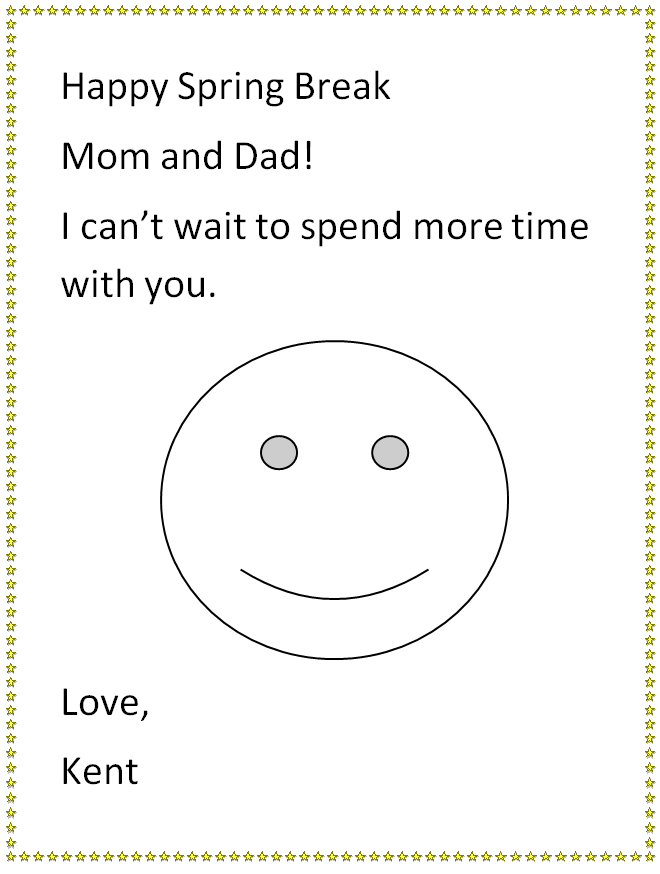 Simple Happy Spring Break Letter