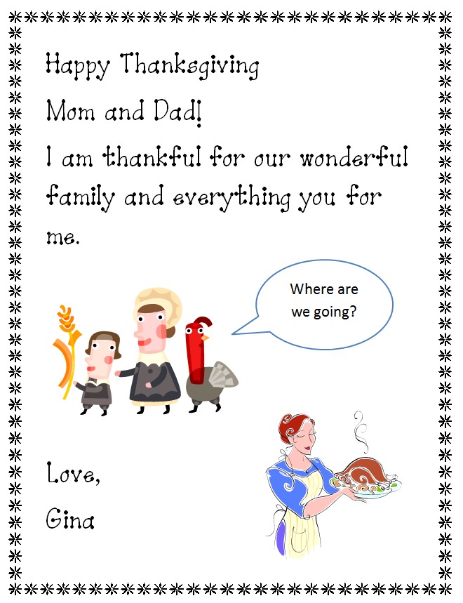 Happy Thanksgiving Letter