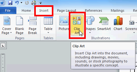 How to insert clipart