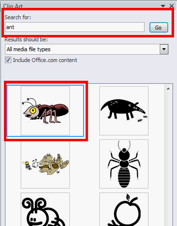 How to search for clipart.