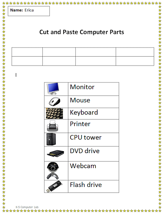 cut and paste computer parts after