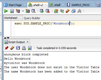 Data showing input was inserted