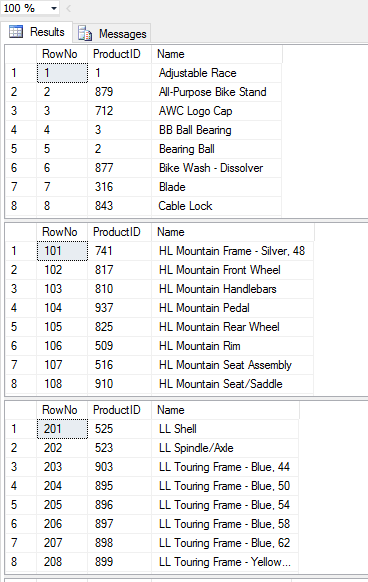 Pagination using Row_Number() & Offset \ Fetch