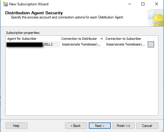 Distribution Agent Security - Snapshot Replication