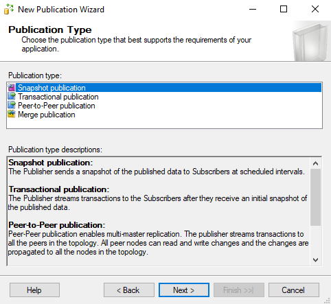 Snapshot Selection Type