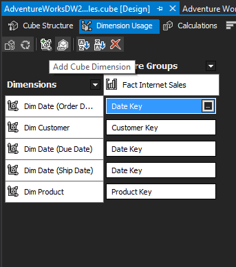 SSAS Dimension Usage