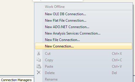 New SSIS connection