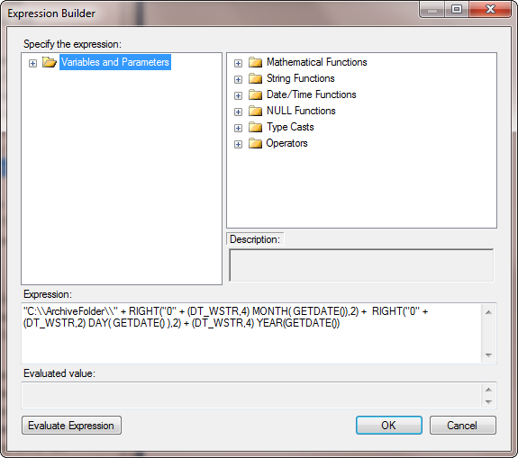 SSIS BackUp Location
