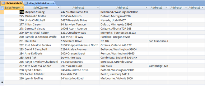 Address Table