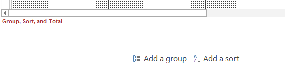 Grouping Sorting section of MS Access Report
