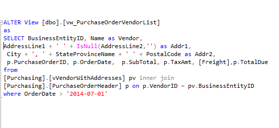 View Purchase Order Vendor List