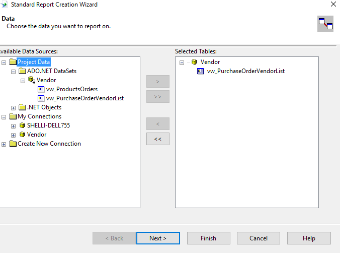 Crystal Reports DataSet Source