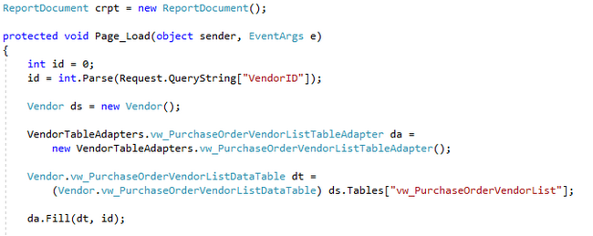 TableAdapter, DataTable, and Fill Method for table 1