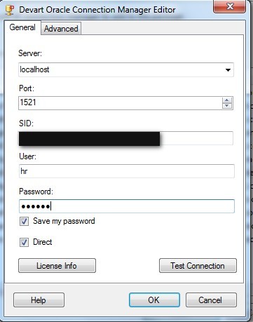 Devart Oracle Connection Setup