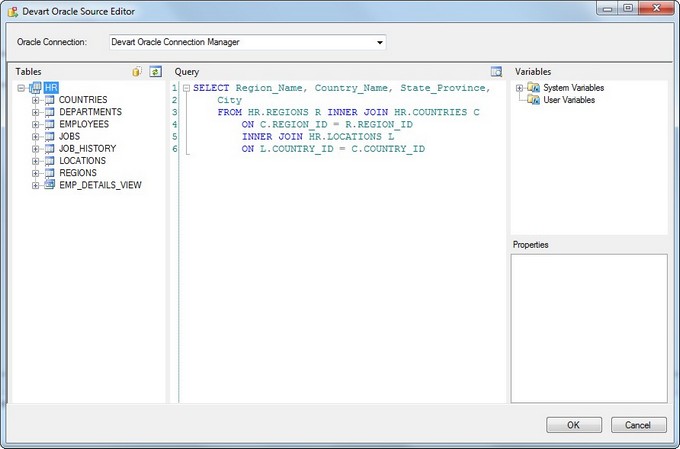 Devart Oracle Source Query